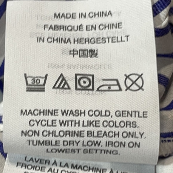 Striped Lace-up Cotton Shirtdress White Blue - Picture 11 of 11